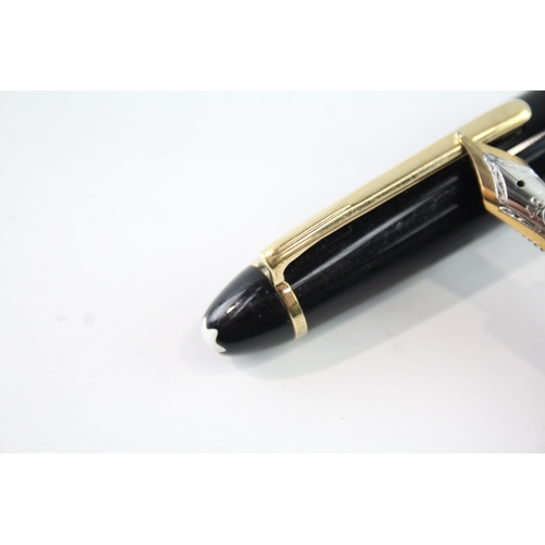 449 - Montblanc Meisterstuck No.146 Black Fountain Pen w/ 14ct White Gold Nib WRITING