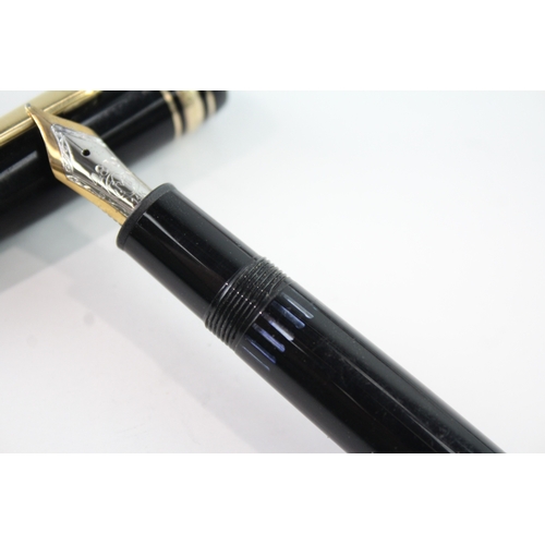 449 - Montblanc Meisterstuck No.146 Black Fountain Pen w/ 14ct White Gold Nib WRITING