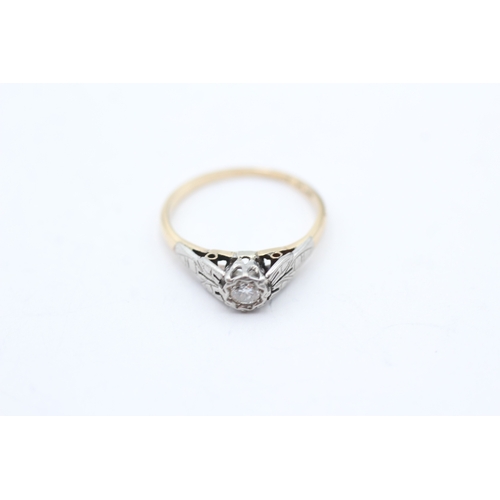 49 - 18ct gold & platinum diamond solitaire ring (1.7g) Size I