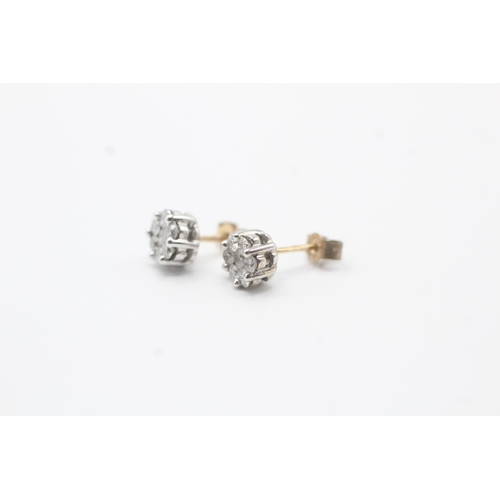 50 - 9ct gold diamond stud earrings (1.2g)