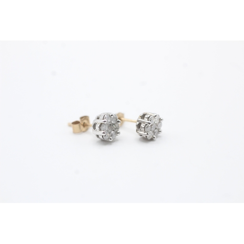 50 - 9ct gold diamond stud earrings (1.2g)