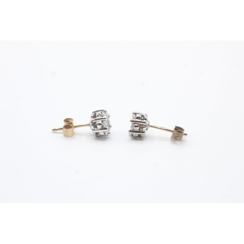 50 - 9ct gold diamond stud earrings (1.2g)