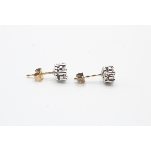 50 - 9ct gold diamond stud earrings (1.2g)