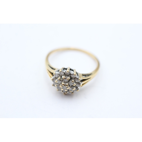 59 - 18ct gold vintage diamond cluster ring (2.7g) Size N