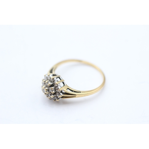 59 - 18ct gold vintage diamond cluster ring (2.7g) Size N