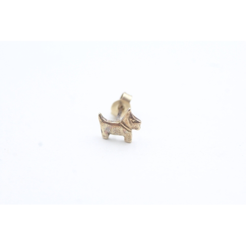 62 - 9ct gold dog stud earrings (1g)