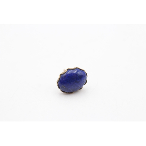 77 - 9ct gold lapis lazuli stud earrings (1.5g)