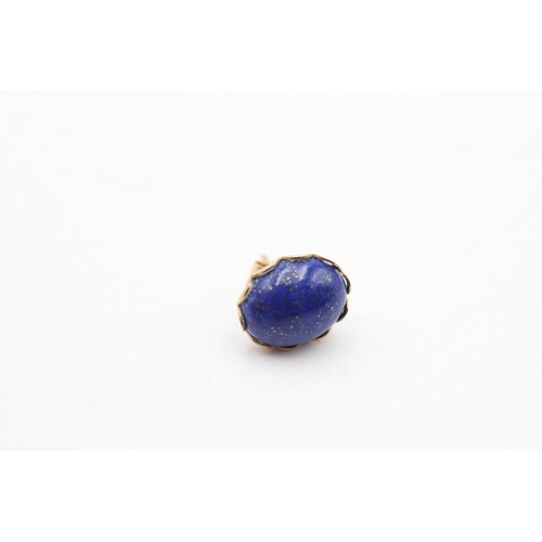 77 - 9ct gold lapis lazuli stud earrings (1.5g)