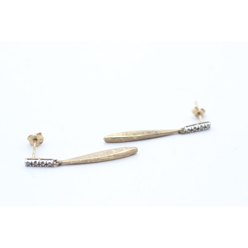 79 - 9ct gold diamond drop earrings (1.6g)