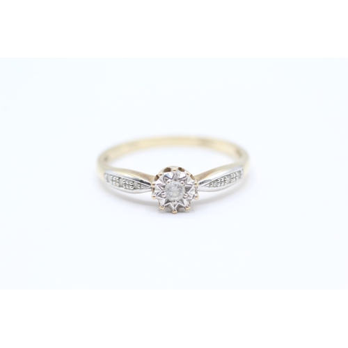 87 - 9ct gold vintage diamond solitaire ring (1.8g) Size R