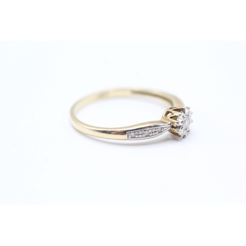 87 - 9ct gold vintage diamond solitaire ring (1.8g) Size R