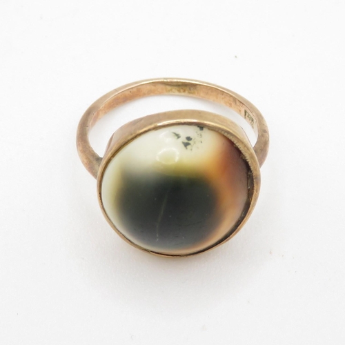 1 - 9ct Gold Cowrie Shell Ring 3.4g - Size K