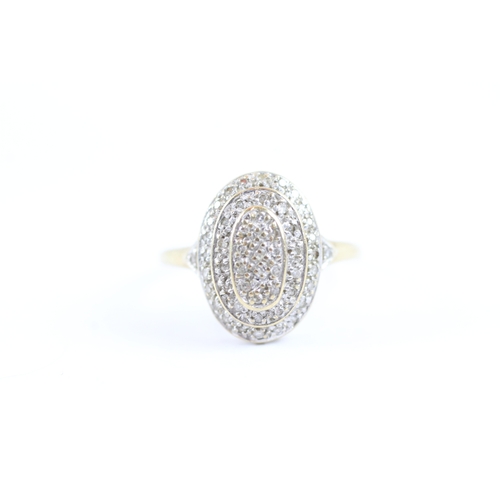 134 - 9ct gold diamond set cocktail ring (2.9g) Size P