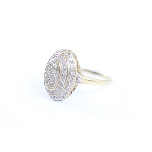 134 - 9ct gold diamond set cocktail ring (2.9g) Size P