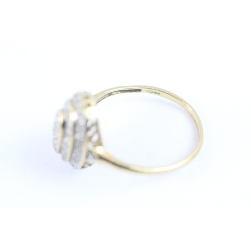 134 - 9ct gold diamond set cocktail ring (2.9g) Size P