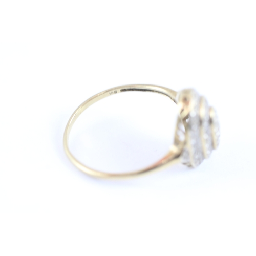 134 - 9ct gold diamond set cocktail ring (2.9g) Size P