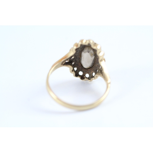 30 - 9ct gold smokey quartz single stone ring (2.4g) Size K