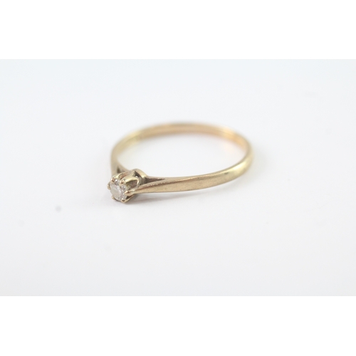 47 - 9ct gold diamond solitaire dress ring (1.2g) Size N 1/2