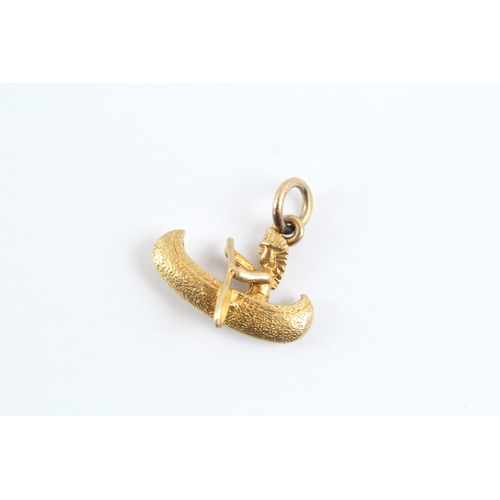 65 - 9ct gold canoe boat charm (1.3g)