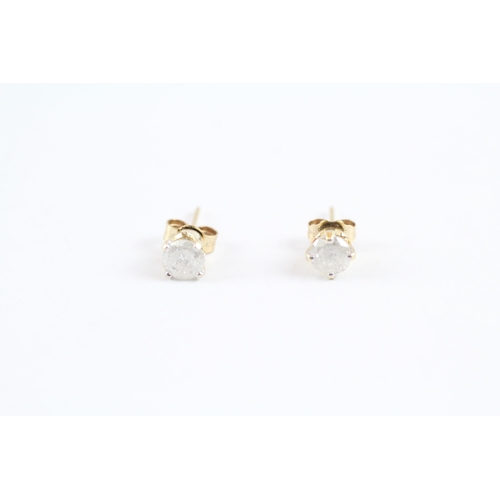 79 - 9ct gold diamond stud earrings (0.7g)