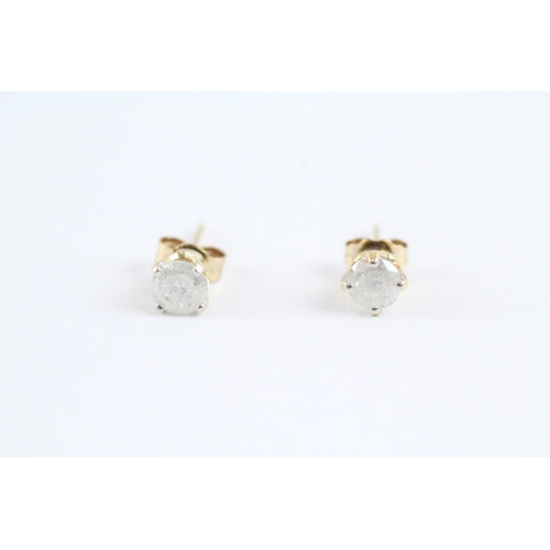 79 - 9ct gold diamond stud earrings (0.7g)