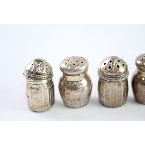 304 - 8 x Antique / Vintage .925 Sterling Silver Small Salt / Pepper Shakers (85g)