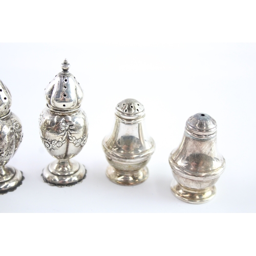 304 - 8 x Antique / Vintage .925 Sterling Silver Small Salt / Pepper Shakers (85g)