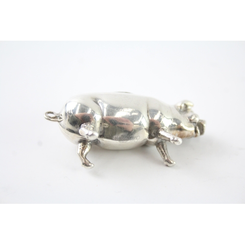 311 - Vintage Stamped .925 Sterling Silver Novelty Pig Pin Cushion (20g)