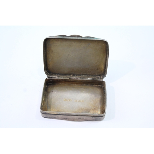 312 - Antique Hallmarked 1912 Birmingham Sterling Silver Snuff Box w/ Bird Detail 12g