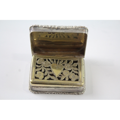 313 - Antique Victorian Hallmarked 1848 London Sterling Silver Vinaigrette Box (34g)