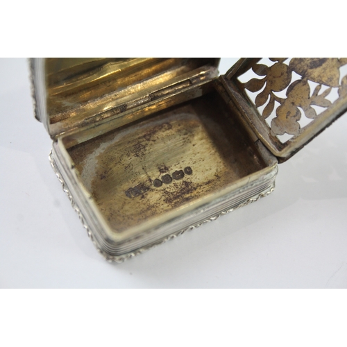 313 - Antique Victorian Hallmarked 1848 London Sterling Silver Vinaigrette Box (34g)