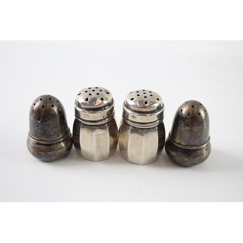 315 - 4 x Antique .925 Sterling Silver Small Pepperettes / Shakers Inc Novelty (16g)