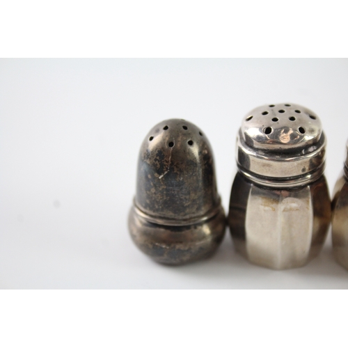 315 - 4 x Antique .925 Sterling Silver Small Pepperettes / Shakers Inc Novelty (16g)