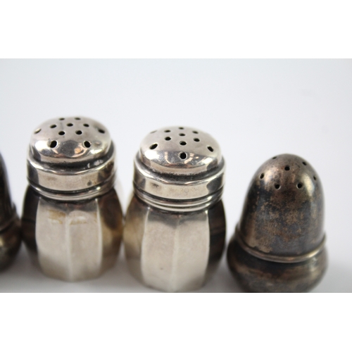 315 - 4 x Antique .925 Sterling Silver Small Pepperettes / Shakers Inc Novelty (16g)