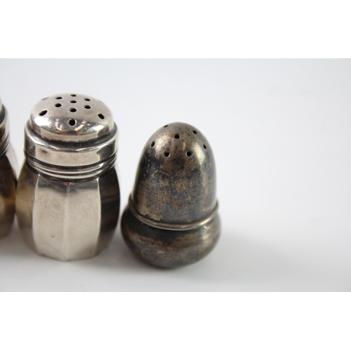 315 - 4 x Antique .925 Sterling Silver Small Pepperettes / Shakers Inc Novelty (16g)