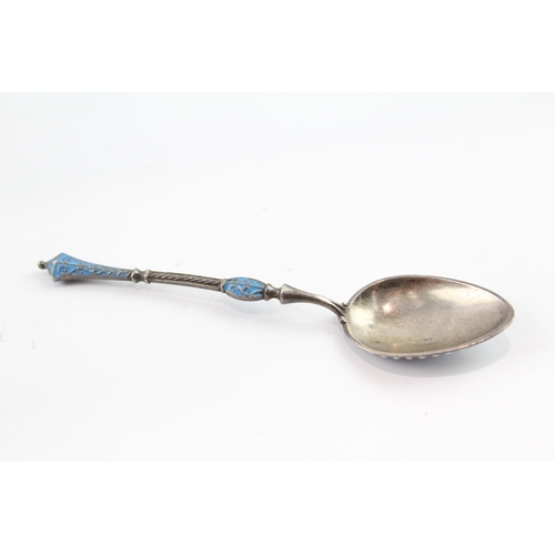 320 - Antique / Vintage Stamped .830 Silver Marius Hammer Enamel Teaspoon (10g)