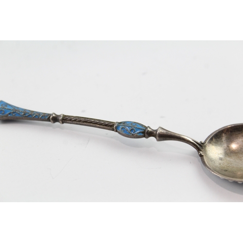 320 - Antique / Vintage Stamped .830 Silver Marius Hammer Enamel Teaspoon (10g)