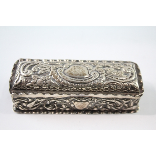 327 - Antique Victorian 1897 Birmingham Sterling Silver Jewellery / Trinket Box (52g)