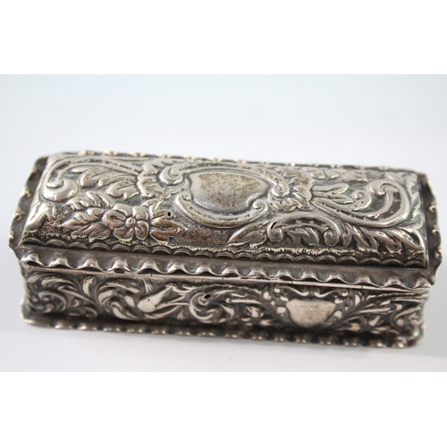 327 - Antique Victorian 1897 Birmingham Sterling Silver Jewellery / Trinket Box (52g)