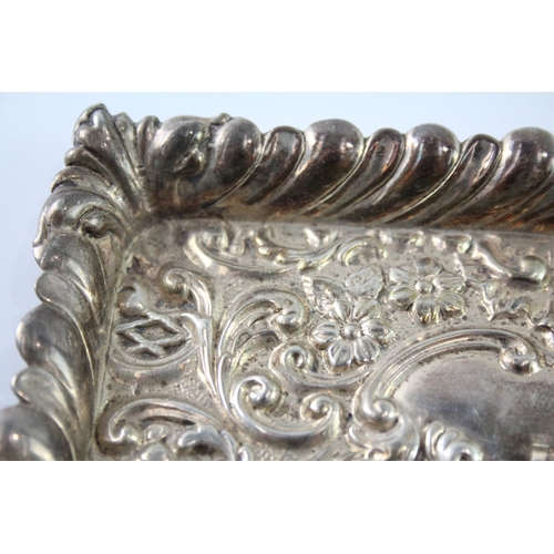 329 - Antique Edwardian 1903 Birmingham Sterling Silver Ornate Pin / Trinket Dish 42g