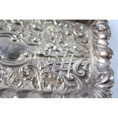 329 - Antique Edwardian 1903 Birmingham Sterling Silver Ornate Pin / Trinket Dish 42g