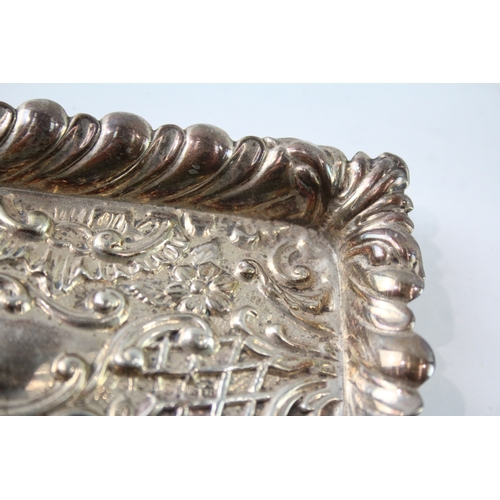 329 - Antique Edwardian 1903 Birmingham Sterling Silver Ornate Pin / Trinket Dish 42g