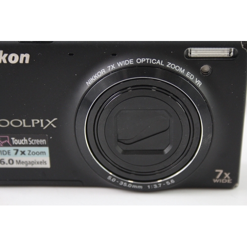 387 - Nikon Coolpix S6100 Digital Compact Camera Working w/ Nikkor 7x Zoom