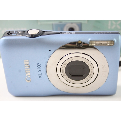 395 - Canon Ixus 107 Digital Compact Camera Working w/ 4 x Zoom & Original Box