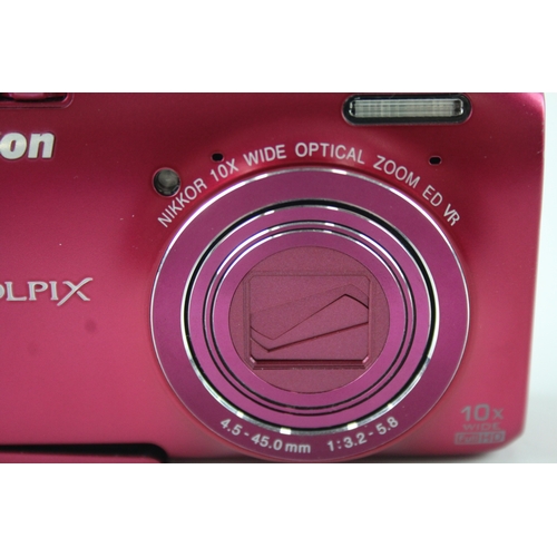 408 - Nikon Coolpix S6300 Digital Compact Camera Working w/ Nikkor 10x Wide Lens