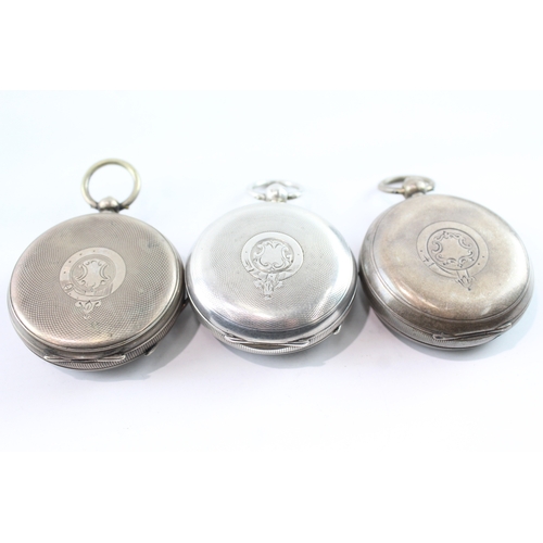 412 - Vintage Mixed Purity Silver Cased Pocket Watches Mechanical UNTESTED