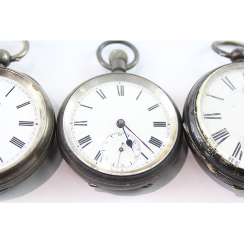 415 - Vintage Mixed Purity Silver Cased Pocket Watches Mechanical UNTESTED