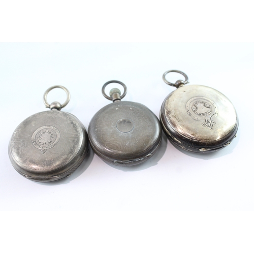 415 - Vintage Mixed Purity Silver Cased Pocket Watches Mechanical UNTESTED