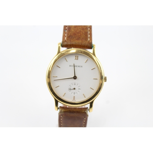 425 - Bucherer Gold Tone Dress Watch Hand-Wind WATCH RUNS