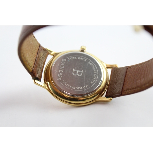 425 - Bucherer Gold Tone Dress Watch Hand-Wind WATCH RUNS